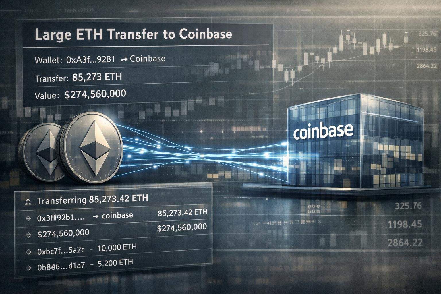 수 시간 내에 6만 eth 이상이 coinbase로 이동한 대규모 거래가 포착되어 암호화폐 시장에 큰 관심을 불러일으키고 있습니다.